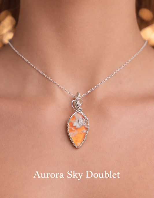 Aurora Sky Doublet in Silver Plated Wire