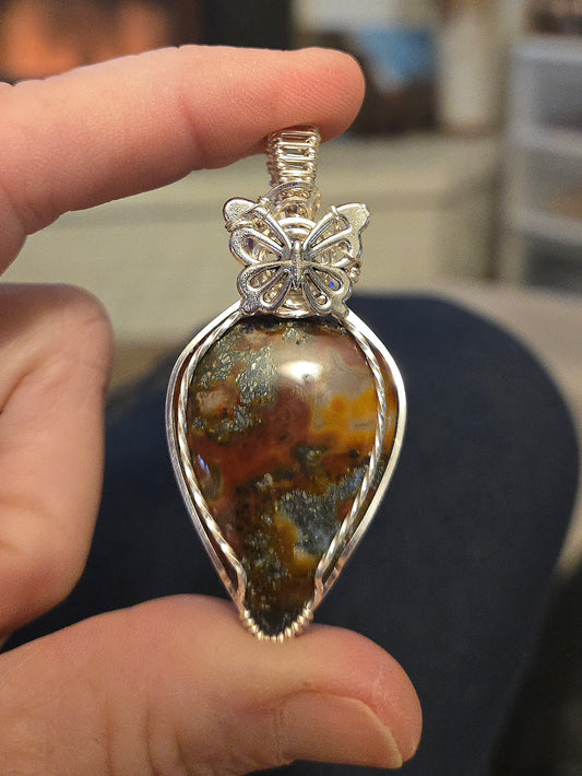 Red Marcasite in Silver Plated Wire